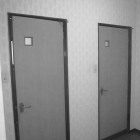 施工前。元々は和式と洋式の２つのトイレに分かれていました。